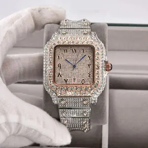Light luxury sequin decoration holiday big bag diamond square men's watch classic quartz fashion party business watch high-end elegance