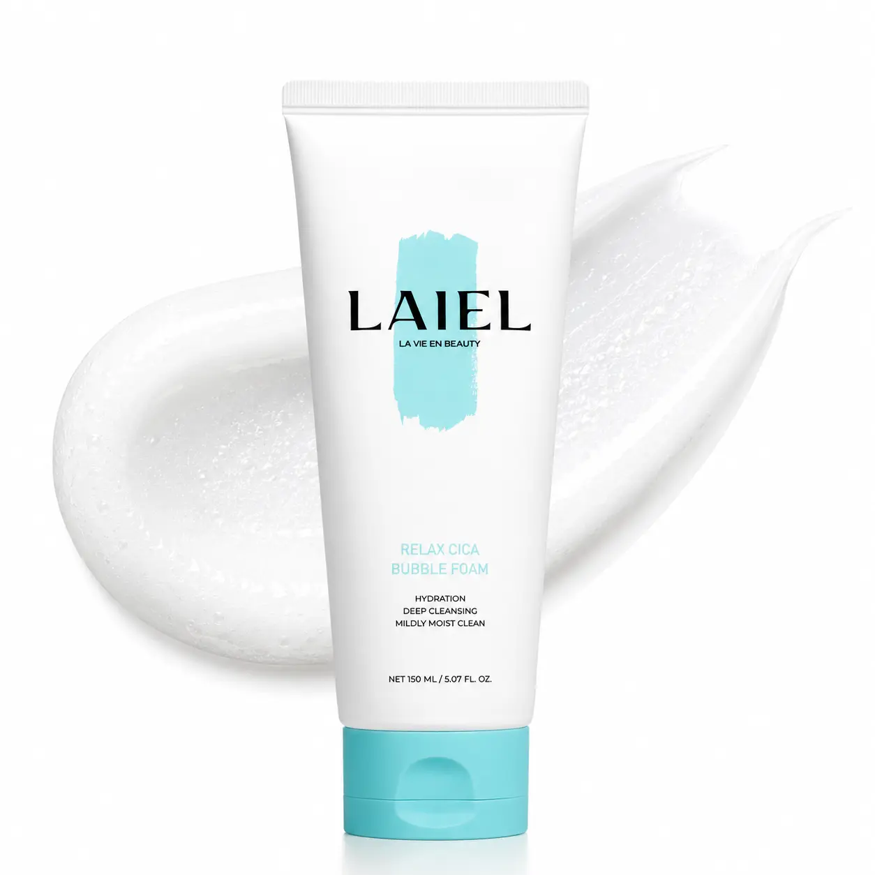 LAIEL Relax Cica Bubble Foam – Facial Cleansing Foam for Sensitive & Dry Skin, Gentle Exfoliating Care, Deep Pore Cleanser, Moisturizing Face Wash, Korean Cosmetics 5.07 Fl oz (150 ml)