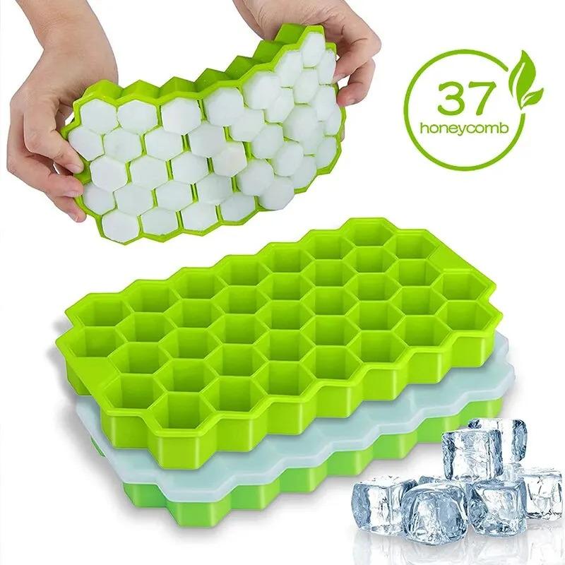 Home goods: 1 piece of honeycomb-shaped 37-compartment ice cube tray without lid, DIY ice mold, summer savior, kitchen supplies