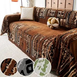 Luxurious Sofa Cover Blanket, All-Season Use, New Design, Coffee Color Full Wrap Seat Pad Cover, High-Quality Fabric, Couch Covers