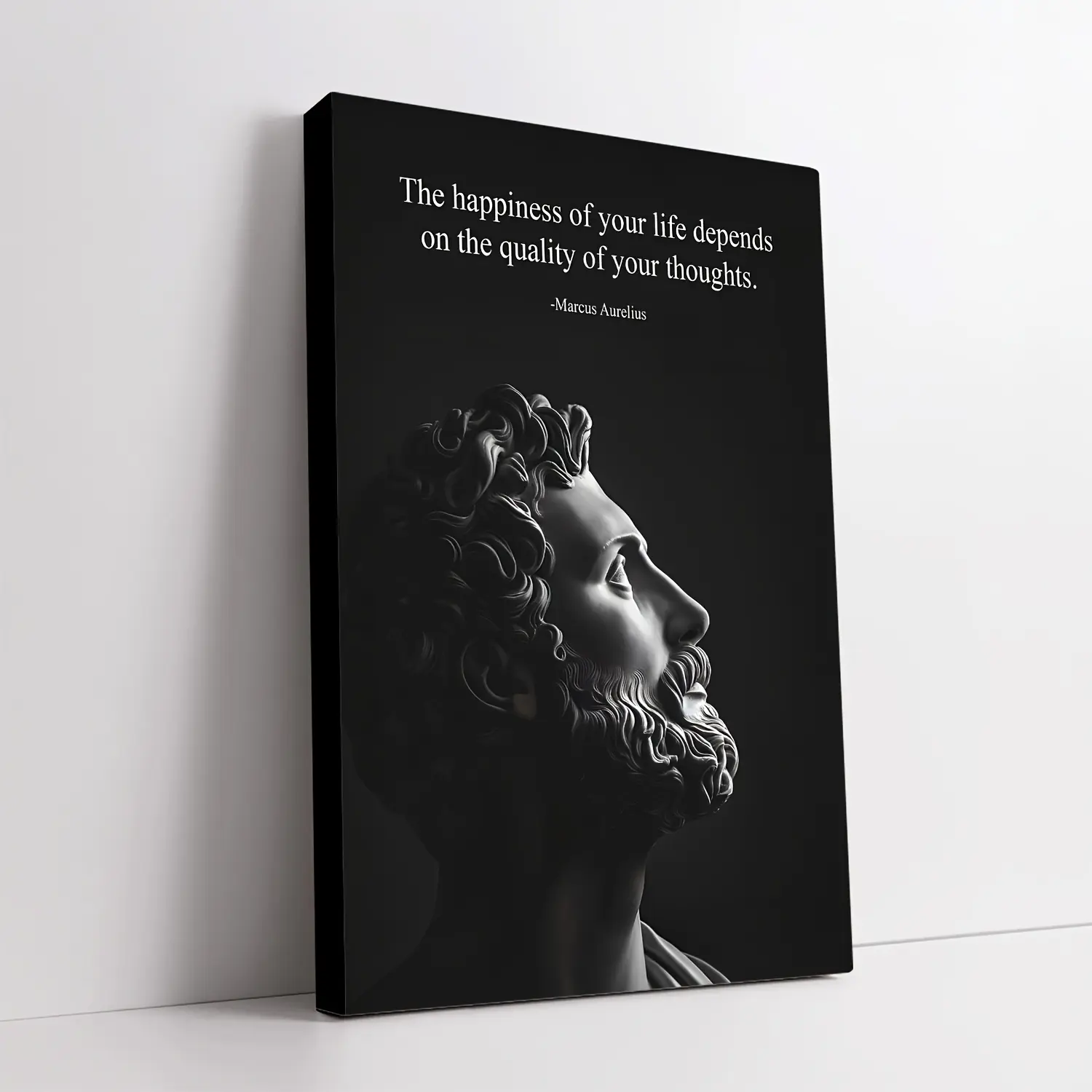Colored Inspirational Framed Canvas-Marcus Aurelius Quote Text-For elegant home decoration living bedroom - New Year holiday party spring summer decor-1pc-11.8*15.7inch