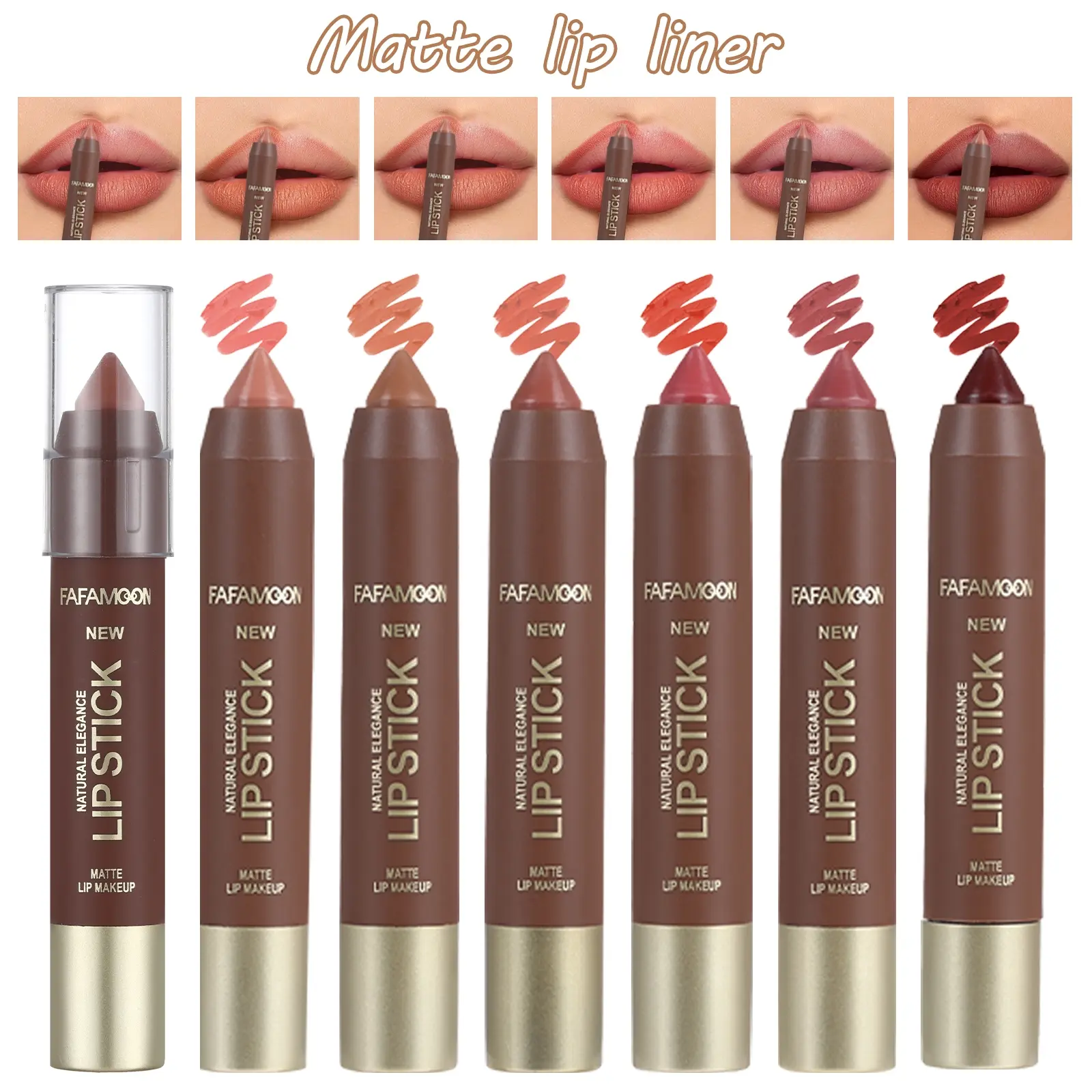 1PC matte lip line smooth, easy to apply, waterproof, non greasy, durable, natural makeup effect