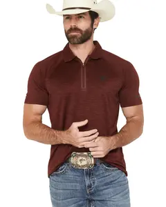 Rank 45 Men's 45&Reg; Men'S Marfa Solid 1/4 Zip Polo Shirt - Rmho25k1-Rd