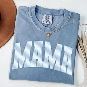 Comfort Colors Mama TShirt, Cute Mom T-Shirt, Mama Tee, Gingham Mama TShirt, New Mom Gift, Baby Shower Gift, Gift for Mama