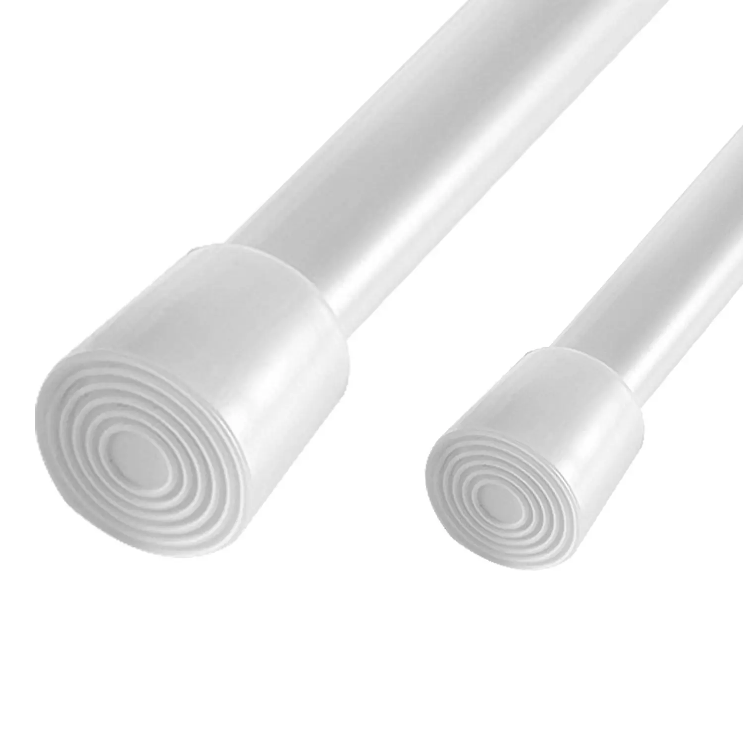 Heavy-Duty Carbon Steel Tension Curtain Rod - Spring-Loaded, Retractable, Extendable, Rubber-Coated, Baking Finish, Easy Installation, Holds 2-3kg/4.4-6.6lbs, 4 Sizes, Adjustable Range, Room Accessories for Bathroom Shower, Window