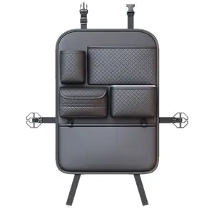 Large Capacity Car Backseat Organizer, Multi-Pocket PU Leather Seat Back Storage Bag for SUV Truck Sedan, Waterproof & Easy to Clean
