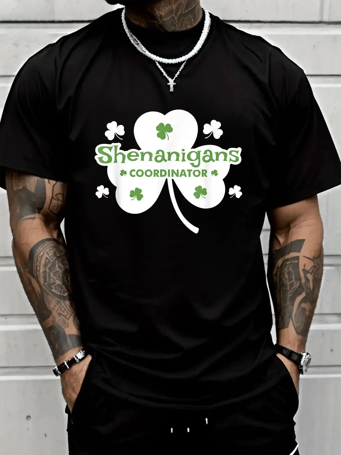 Shenanigans Coordinator Graphic T-Shirt, Unisex 100% Cotton Casual Top, Loose Fit Short Sleeve Tee for St Patrick's Day, Shortsleeve, Menswear, Round Neck, Soft, Streetwear, Stylish, All-Season Wear, Printed