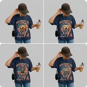 Custom Dog Independence Day Shirt - Patriotic 4th of July Comfort Tee - Personalized Dog Breed July 4th T-Shirt for Dog Lovers