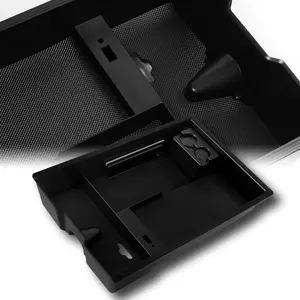 Center Console Insert Organizer Armrest Storage Box Compatible With 2009 - 2018 Dodge Ram 1500 ( Fit With Full Center Console & Bucket Seats )