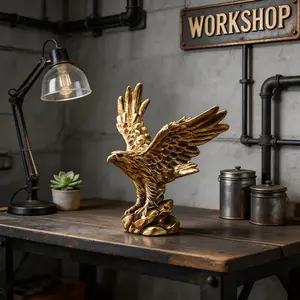 Collectibles Sculpture Creative Popular Animal Art Ornaments High end Light Luxury Modern Gold Eagle Crafts Home Animal Ornaments Suitable for Multiple Scenarios Courtyard Garden Living Room Dining Room Bedroom Wine Cabinet Decorations