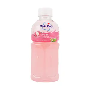 Mogu Mogu Lychee Drink with Nata de Coco - Thai Fruit Juice Beverage, 320ml - AS SEEN ON AESPA
