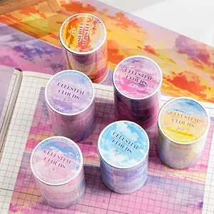 Sky Cloud PET Scenery Tape, Gift Outer Box Packaging, Decorative Adhesive Strip, Ideal for Crafts and DIY Projects, Scrapbooking
