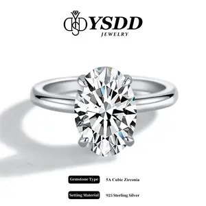 【#388 Emma】Spring Special 8*12mm Oval 4.5ct D VVS1 Color 6A Cubia Zirconia Ring Jewelry in 925 Sterling Silver for Women Engagement Wedding Lady's Gift Luxury