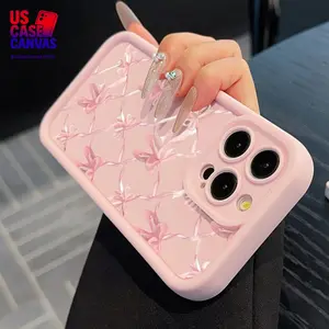 Pink Bow Pattern Phone Case for Apple Models Including 16, 15 Pro Max, 15 Plus, 15 Pro, 15, 14 Pro Max, 14 Plus, 14 Pro, 14, 13 Pro Max, Pro Max, 12 Pro Max, 12 Pro, 12, 11 Pro Max, 11 Pro, 11, And XR. Protection Wireless Cover Protective
