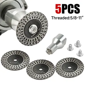 LOZLIN 3PCS/5PCS/Set 1.57" (4cm) Diamond Saw Blades - Corrugated Mini Cutting Discs for Marble, Granite, Ceramic & Stone - Angle Grinder  Grinding Cutting Disc (5/8-11 Thread)