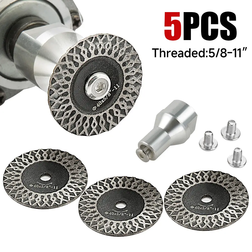 LOZLIN 3PCS/5PCS/Set 1.57" (4cm) Diamond Saw Blades - Corrugated Mini Cutting Discs for Marble, Granite, Ceramic & Stone - Angle Grinder Grinding Cut