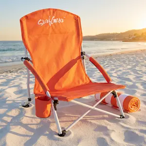 SURFGEAR Low Beach Chair Foldable Portable Sand Chair for Beach Camping Festivals Outdoor