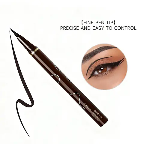 2-Pack Cosmetic Liquid Eyeliner Pens (Black + Brown), Fine Tip for Precise Lines, Longwear Waterproof Velvet Matte Makeup, Smudge-Proof Transfer-Resistant Formula, Daily Use Eye Liner