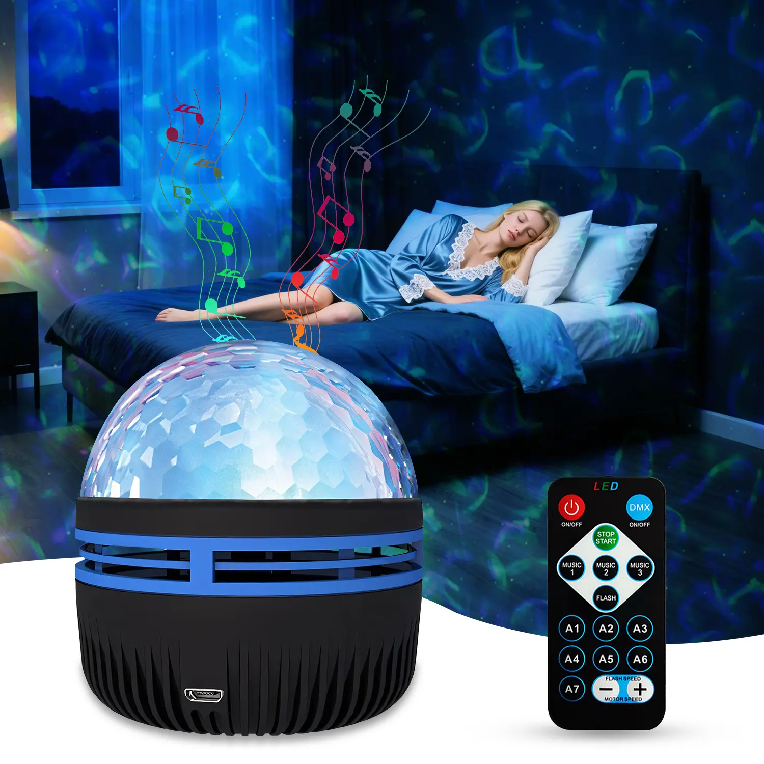 Northern Lights Aurora Projector with Remote - Room Decor Night Light for Bedroom & Gaming Room