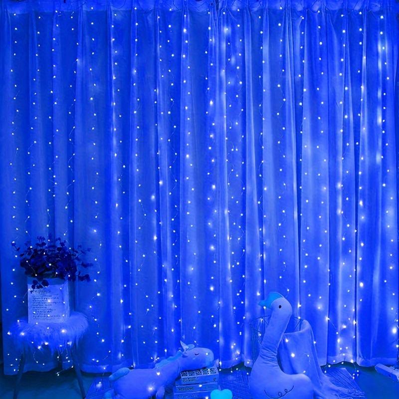 1set 9.84ft LED Curtain Fairy Lights, 300 LED Remote Control Curtain Lights, Plug In Fairy Curtain Lights, Window Wall Hanging Curtain String Lights for Bedroom Backdrop Wedding Party Xmas Indoor Decoration-Decorative