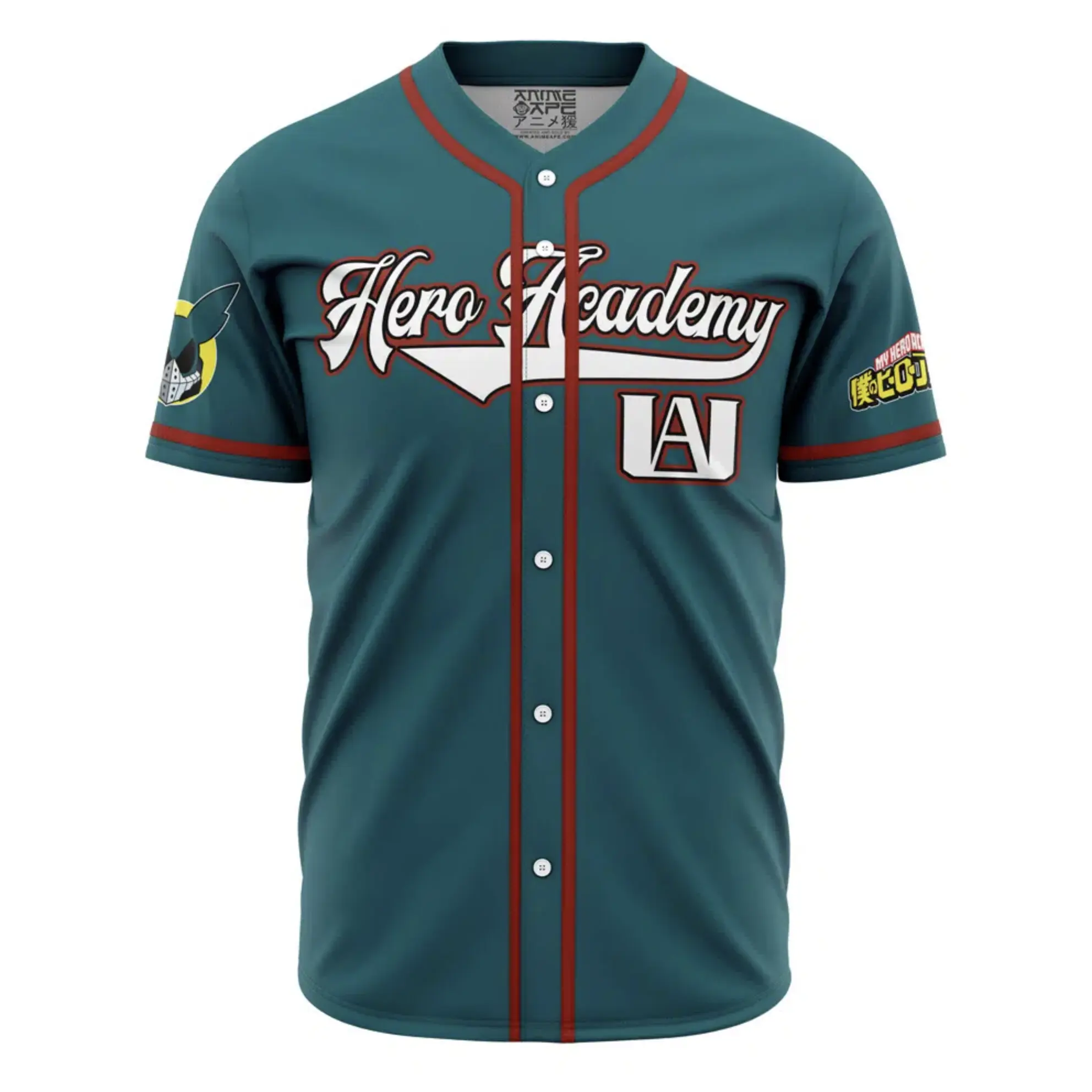 My Hero Academia Deku Baseball Jersey UA High School Anime Button Down Shirt Premium Breathable Mesh Sportswear Vibrant Sublimation Print Cosplay Fan Gift