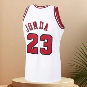 stitched Men's Classic-Design Sleeveless Basketball Jerseys White shirt 1997-98