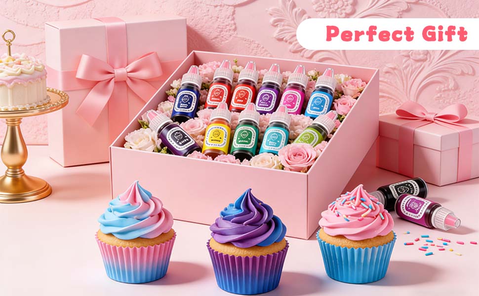 18 Oil Based Food Coloring 0.25 fl oz Bottle Set for Chocolate Christmas Birthday Parties Cake Decoration Candy Melting Dye Baking Cookies Fudge Meringue