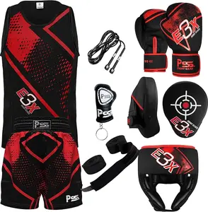 PSS Kids Boxing Set-Boxing Gloves, Uniform, Focus Pad, and Head Guard - Safe, Durable, Lightweight Equipment for Boys/Girls Youth Training, Fitness
