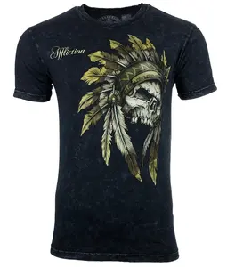 AFFLICTION WINDTALKER Men's T-shirt BLACK LAVA