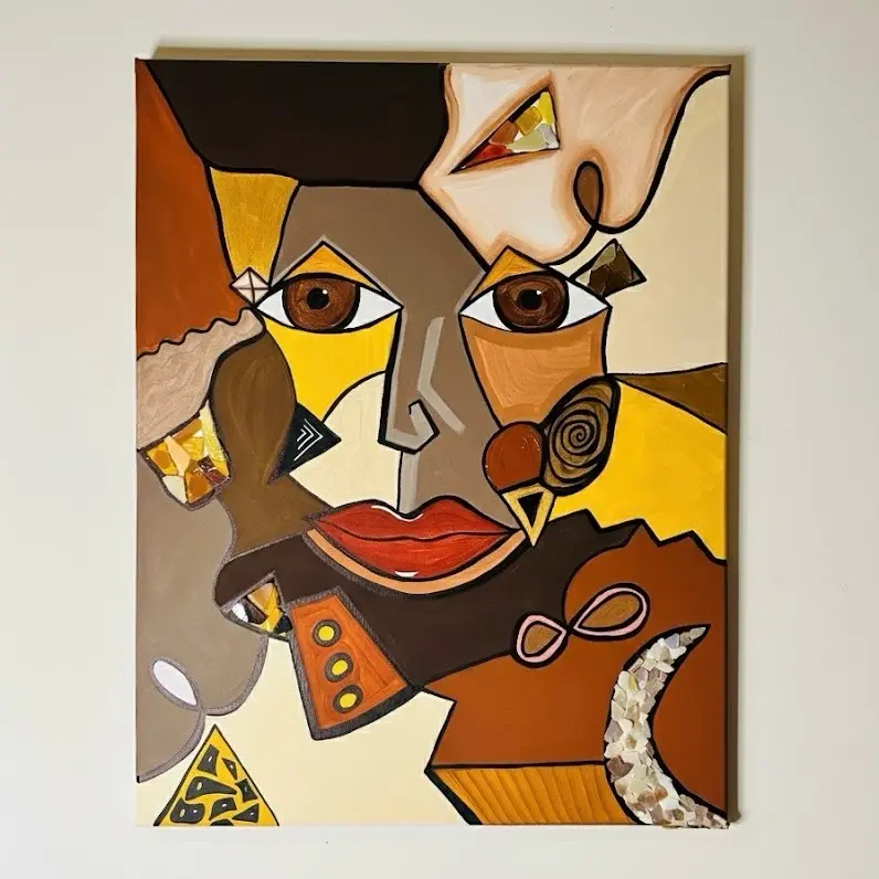 "Fragmented But Whole" Original Abstract Art Canvas Unique Design for Modern Home Decor