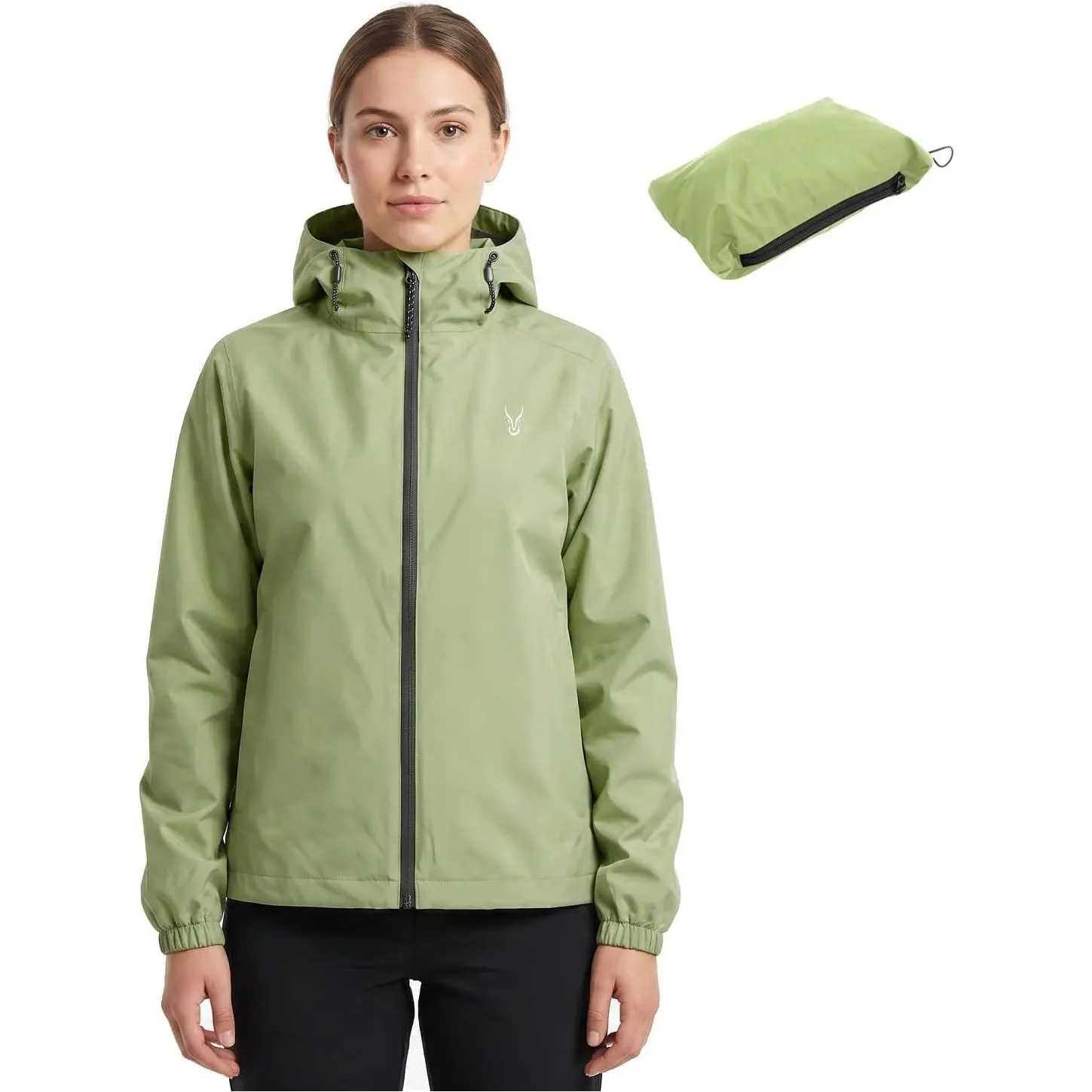 Women's Lightweight Packable Rain Jacket with Hood | Waterproof Breathable Shell with Inner Pocket Mesh Lining Rainproof Raincoat Packs Into Pocket for Travel Hiking Commute