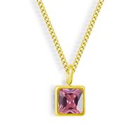 18K Gold Waterproof, Tourmaline - October CZ