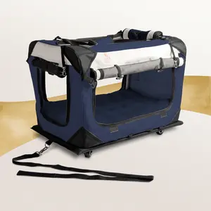 PetLuv Large Cat and Dog Carrier on Wheels Soft-Sided Pull Along Pet Crate Holds up to 2 Cats or Medium Dog. Top & Side Loading. Thick, Plush Pillow. Privacy Windows. Collapsible. Locking Zippers. Holds up to 45 lbs
