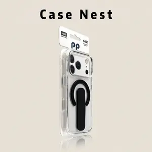 Case Nest PP 2-in-1 Clear Stand iPhone Case for iPhone 16/17 Pro Max Shockproof MagSafe Compatible Crystal Clear Back Precision Cutouts  Durable Protection