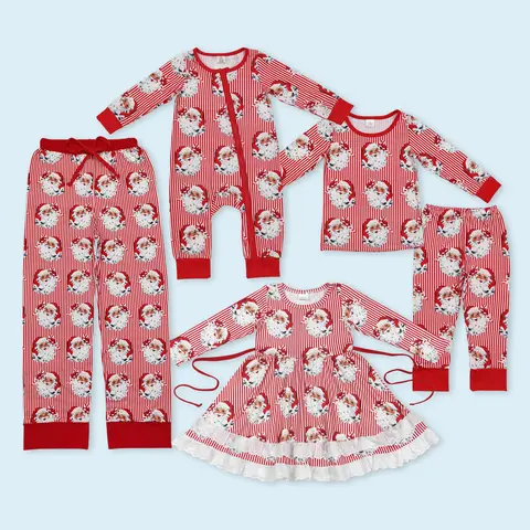 Women's Family Christmas Santa Claus Design Pajama Set - Soft, Comfortable Long-Sleeve Clothes, Fashion Casual Cute Pajama Style, Includes Size Range Suits Toddlers, Kids, Baby Clothes