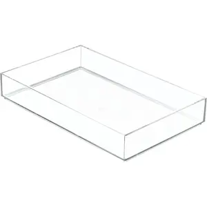 Clear Drawer Organizer, Plastic Tray for Makeup Storage, Suitable for Bathroom Vanity, Dresser or Desk