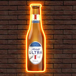 MichelobULTRA Neon Sign for Wall Decor, Beer Can Neon Light for Man Cave, LED Business Sign for Home Bar Pub Bistro Restaurant Decor, BBQ Party Christmas Birthday Gifts for Men Led Decoration Lamp