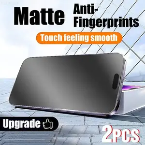 2 Pcs Frosted Tempered Glass Screen Protector Compatible With IPhone 17 16 15 14 Pro Max 13 12 11 Pro Mini XR XS, Full Cover, Anti-Fingerprint