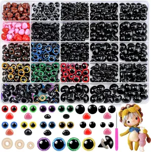 1100PCS Safety Eyes and Noses, Amigurumi Safety Eyes for Crocheting, Colorful Doll Crochet Eyes with Washers for Plush Animal, Crochet Toy, Stuffed Doll and Teddy Bear (Various Sizes)
