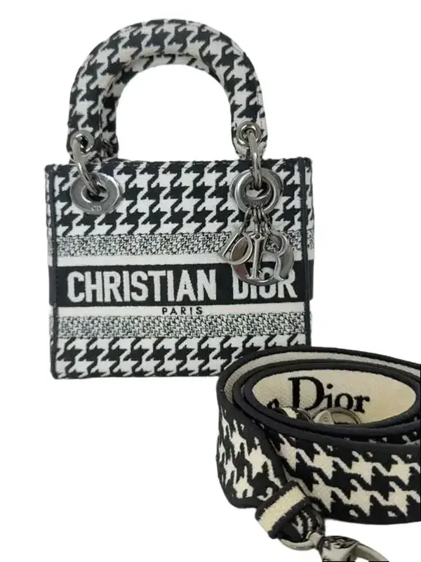 Pre-owned Dior Embroidered Canvas Mini Bags Mini Lady D Lite Bag