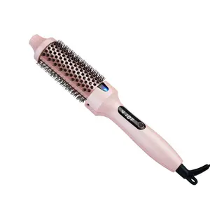 Achieve Frizz-Free, Salon-Smooth Blowouts Wherever You Go – This 1.5-Inch Heated Round Brush with Negative Ions, 6 Heat Settings, and Dual Voltage Delivers Professional Results at Home or While Traveling, All in a Chic Pink Design