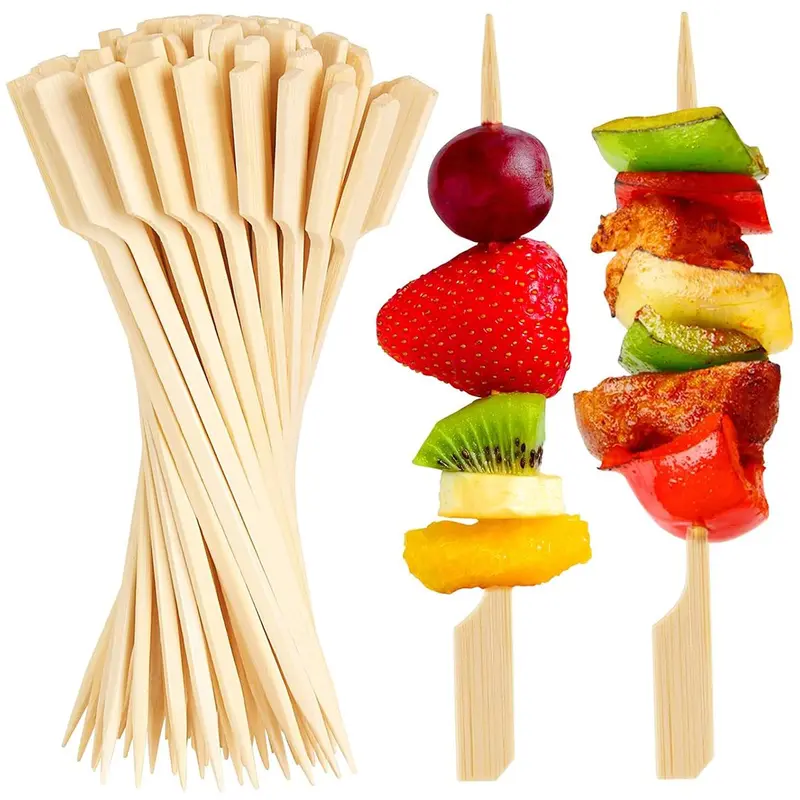 Bamboo Fruit Fork, 100pcs/set Portable Barbecue Stick, Fruit Skewer for Home Kitchen Party BBQ