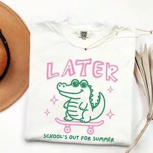 Comfort Colors Last Day of School Shirt, End of Year Teacher Tee, “See You Later Alligator” Teacher Shirt, Teacher Summer Graphic Tee, Teacher Gift Idea - AL