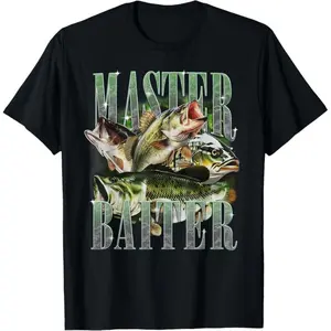 Bass Fishing Dad Jokes Master Baiter Happy Father's Day T-Shirt Design