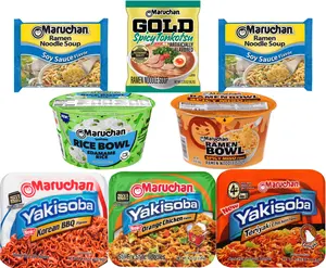 Maruchan Taste of Asia Variety Pack (8 Count) – Soy Sauce Ramen, GOLD Spicy Tonkotsu, Spicy Miso Ramen Bowl, Edamame Rice Bowl, Yakisoba BBQ, Orange Chicken & Teriyaki Noodles