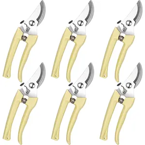 6 Pcs Garden Pruning Shears Flower Shears Handheld Heavy Duty Garden Scissors Stainless Steel Clippers for Cutting Flowers, Trimming Plants Bypass, Fruits Trees, Pruning Snips, Gardening Gifts