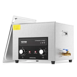 fathersdaygift  VEVOR 15L Ultrasonic Cleaner with Heater Timer Basket, Professional Digital Sonic Cavitation Machine, 360W Cleaning Machine for Lab Tools, Metal Parts, Carburetor, Brass, Auto Parts, Engine Parts