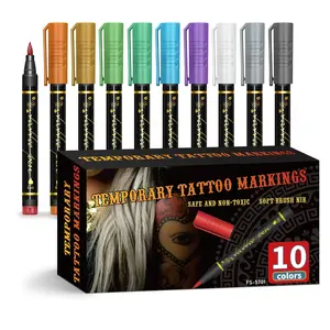 Temporary Tattoo Marker Pen, 1/2 Boxes Washable Body Paint Marker Pen, Art Supplies for Women & Men, Body Paint Marker Pen for Party