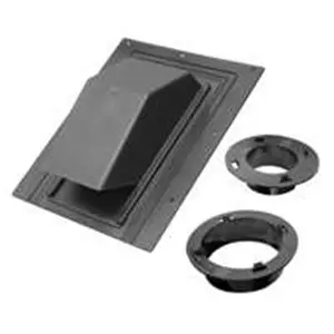 Lambro Industries 354R Plastic Roof Cap & Damper Black - 4 In.