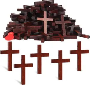 72 count Mini Wooden Crosses - Bulk Pack for Crafts, Easter & Christmas Gifts